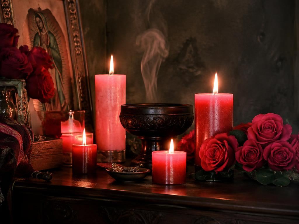 Altar con velas